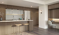 residences balfoursquare kitchen dark scheme